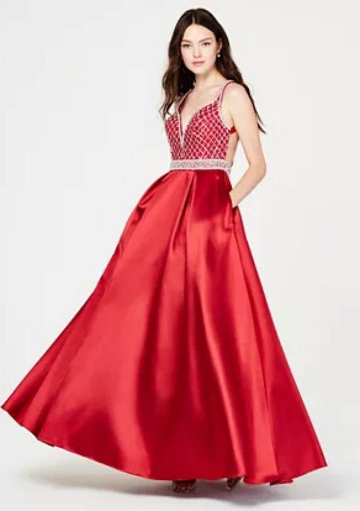 Red prom pageant gown ( prom dress )